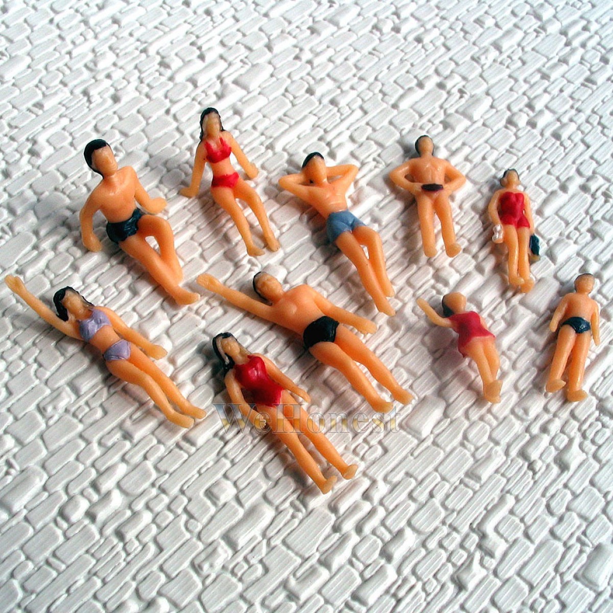 10 x Swimming Figures O Gauge 1:50 Painted People #T